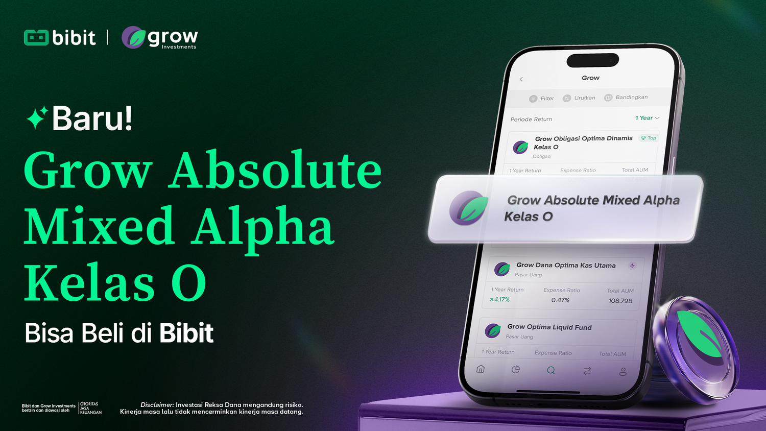 Baru! Reksa Dana Grow Absolute Mixed Alpha Bisa Dibeli di Bibit